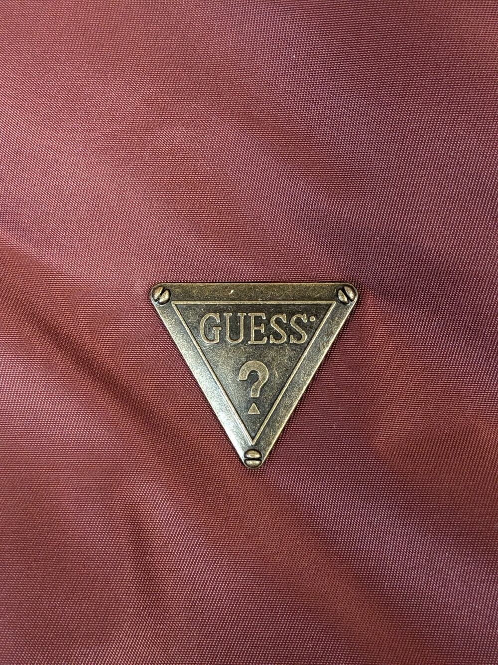 Guess Jacket Men's Size S Maroon John Bomber Hooded Jacket (1076)